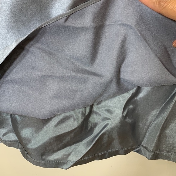 NWT. Dessy Collection USA Made Strapless Platinum Matte Maxi Dress Plus-24. - Picture 9 of 12